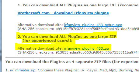 Save Irfanview plugin zip file