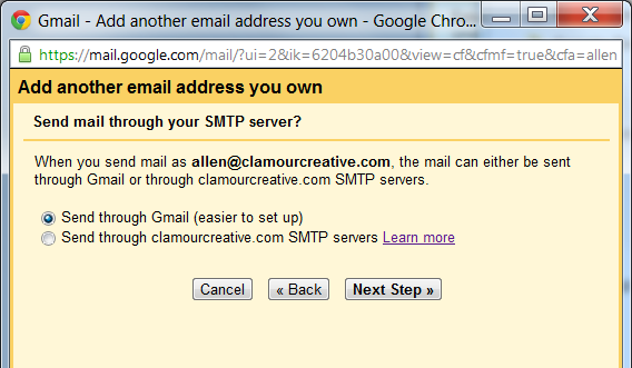 Send through your SMTP server?